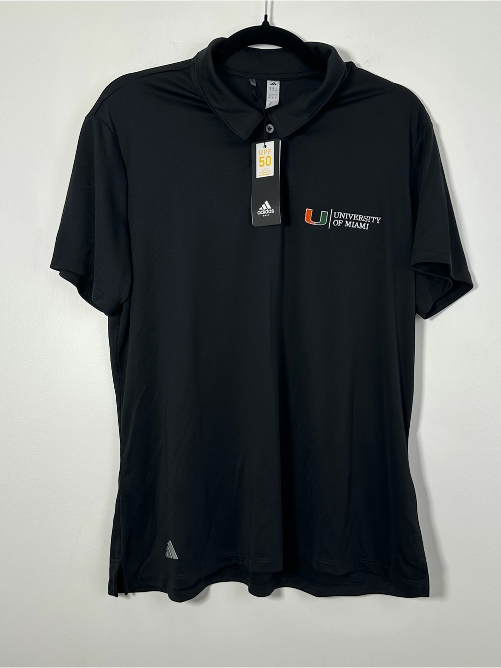 Adidas University of Miami Hurricanes Women’s Golf Polo Black XL NWT